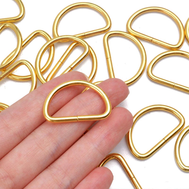 BronaGrand 50 Pieces 1inch Gold Metal D Ring Semi-Circular D Ring for Hardware Bags Ring Hand DIY Accessories - Image 3